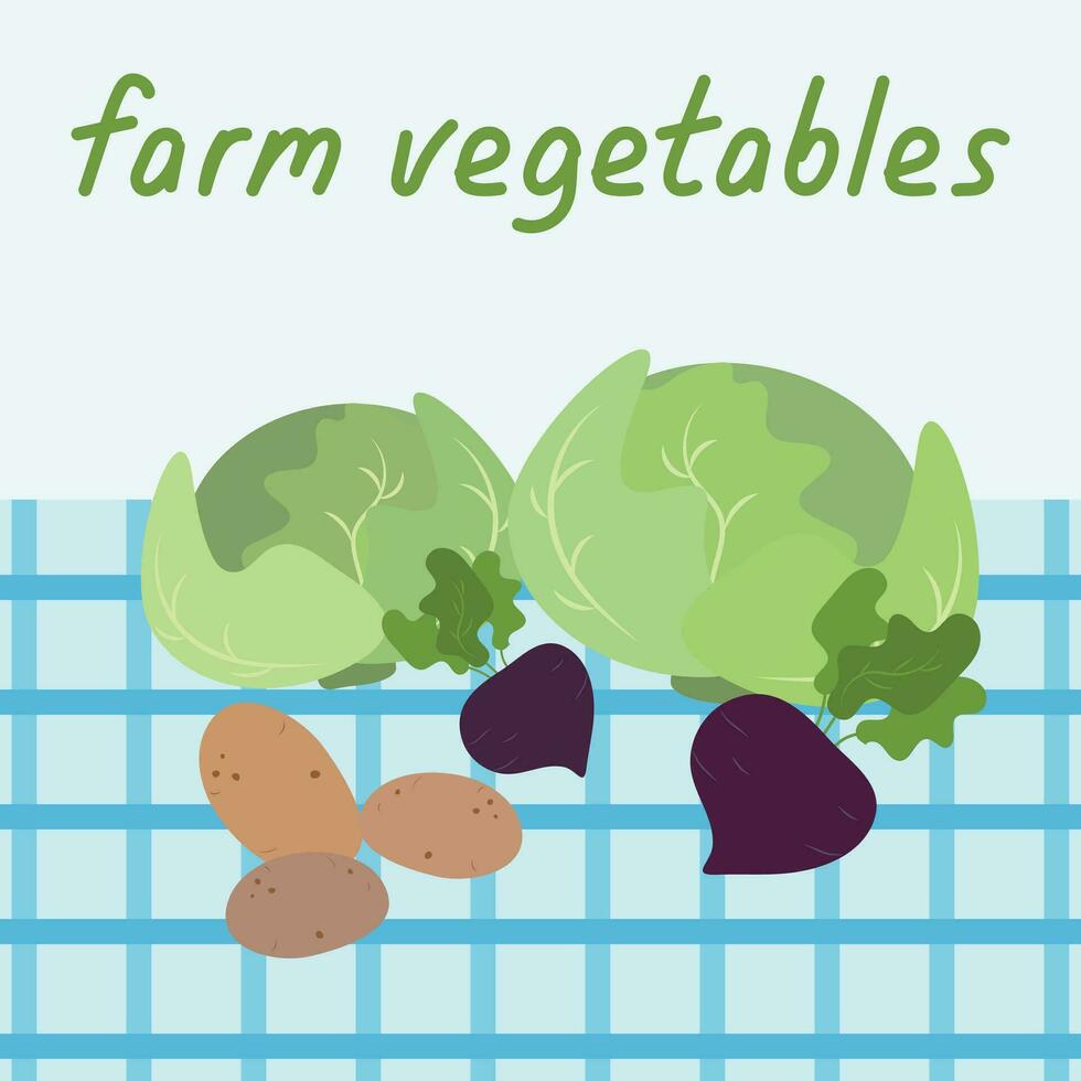 illustration avec Frais ferme des légumes vecteur