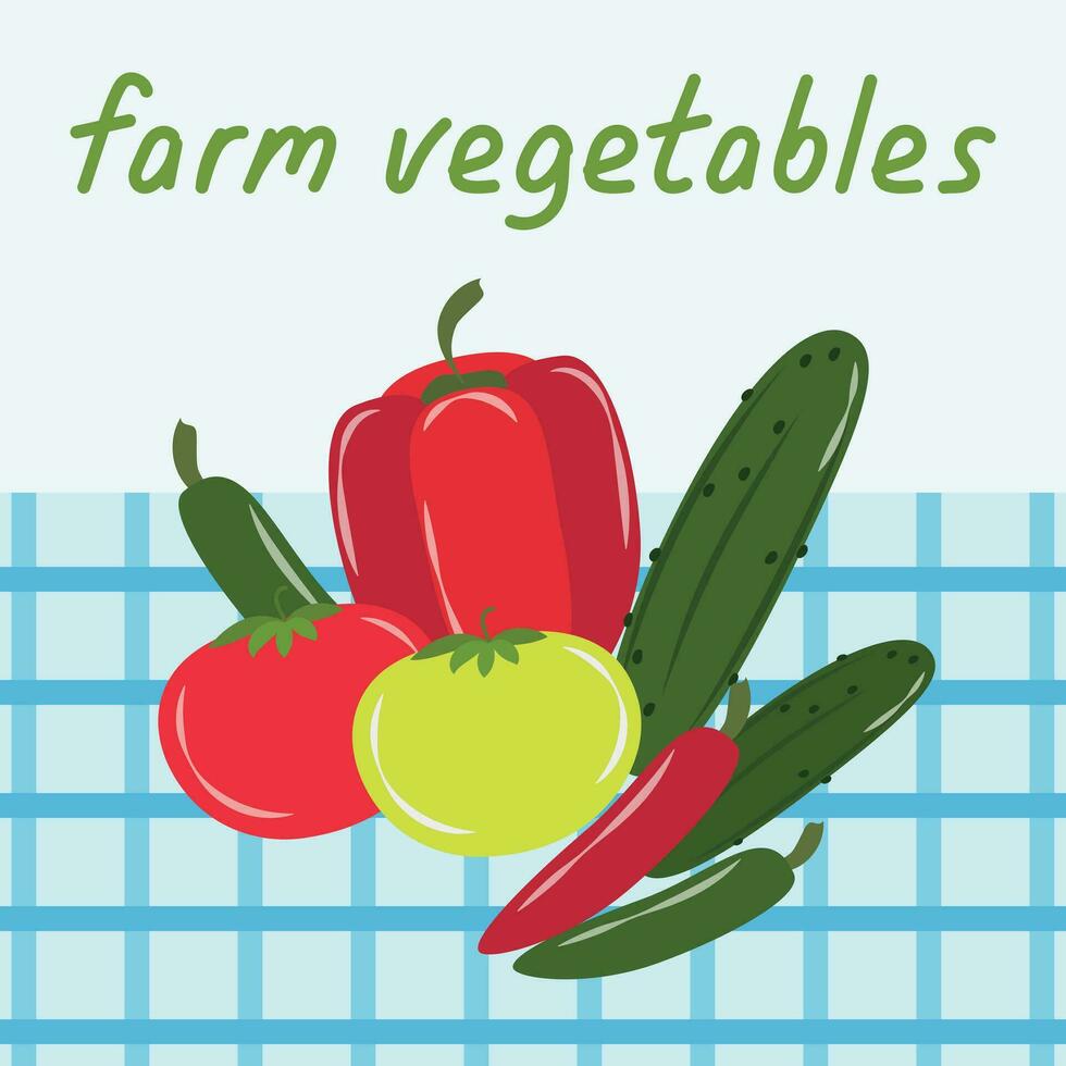 illustration avec Frais ferme des légumes vecteur