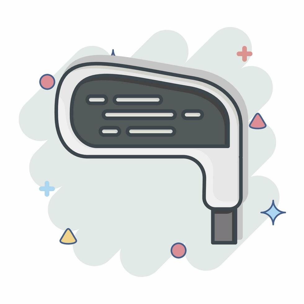 icône le golf club. en relation à le golf symbole. bande dessinée style. Facile conception modifiable. Facile illustration vecteur