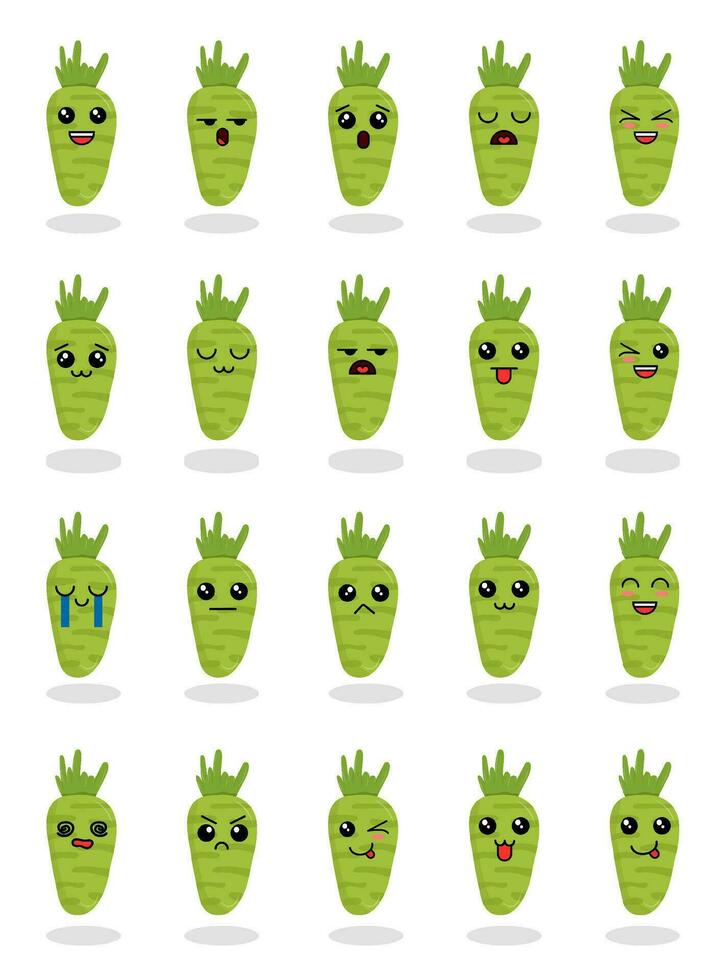 mignonne dessin animé personnage de Frais nourriture, des fruits, légume, agrafe art pour icône vecteur