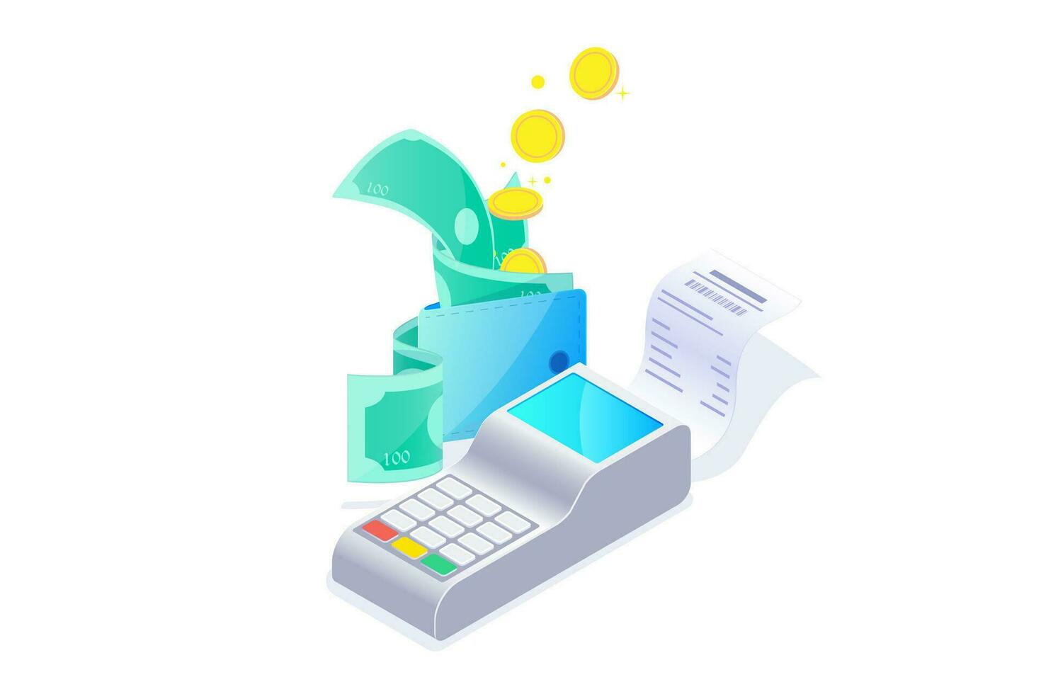 sécurité Paiement avec crédit carte machine concept, facturation transaction En traitement système, en ligne financier. vecteur illustration.