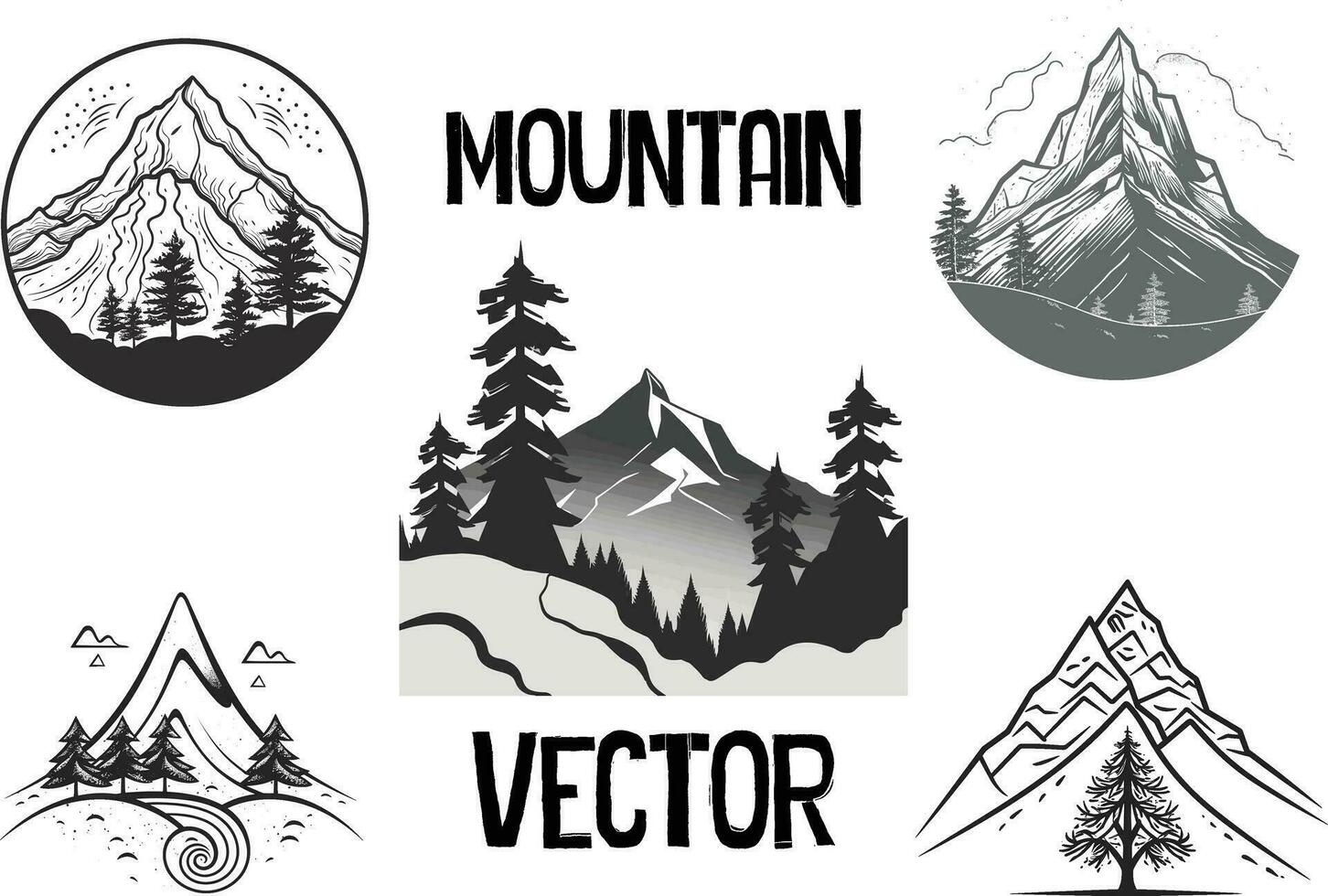 Montagne vecteur ouvrages d'art, Montagne logo, Montagne clipart