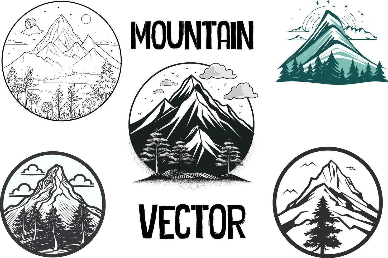 Montagne vecteur ouvrages d'art, Montagne logo, Montagne clipart