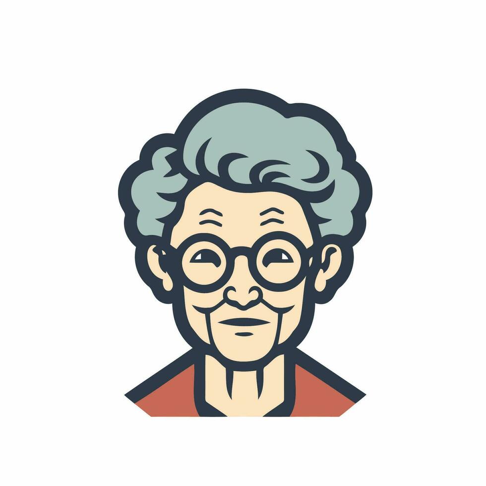 personnes âgées femme avec lunettes. vecteur illustration dans plat style.