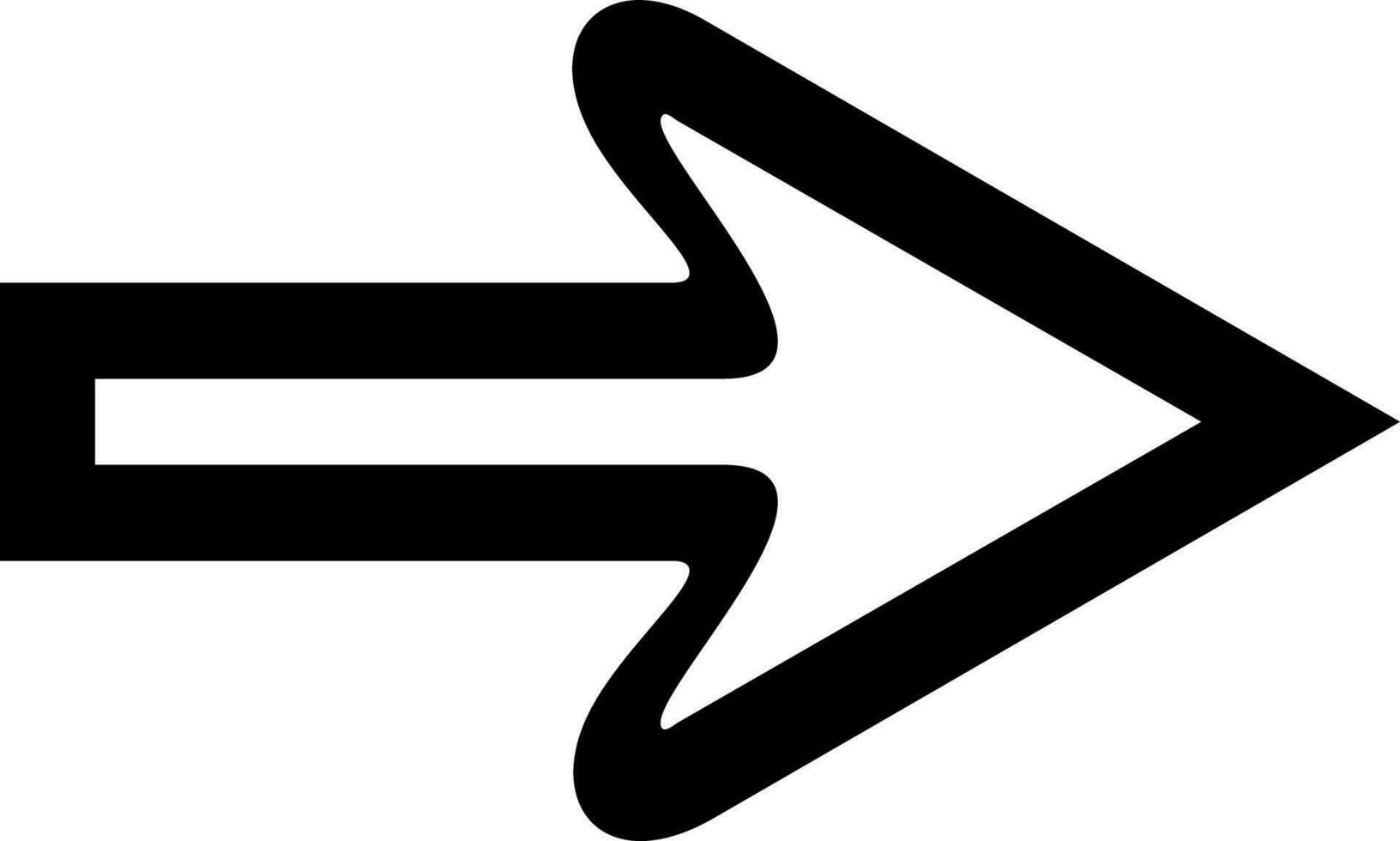 La Flèche icône droite signe le curseur aiguille symbole bouton vecteur