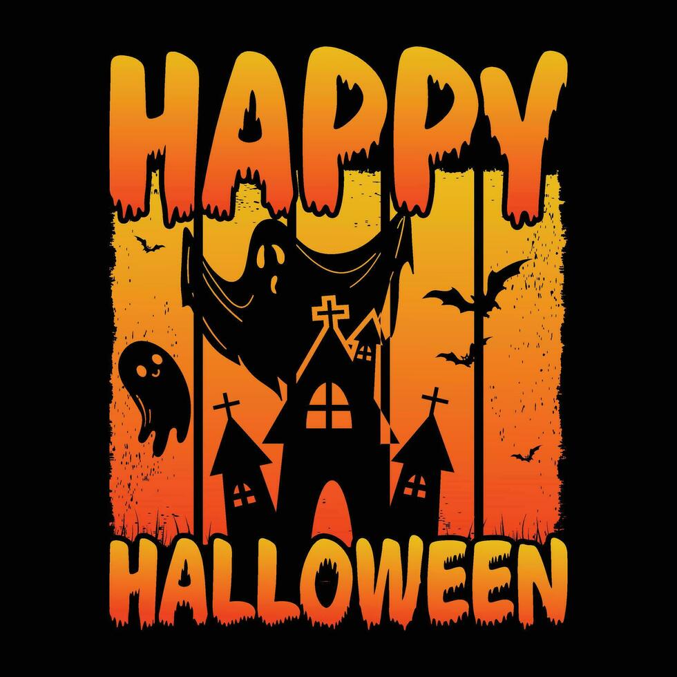 conception de t-shirt joyeux halloween vecteur