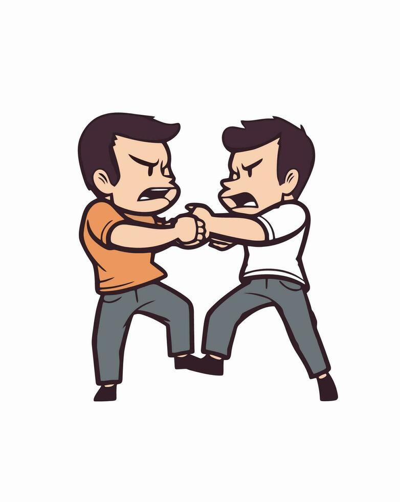 deux copains combat vecteur