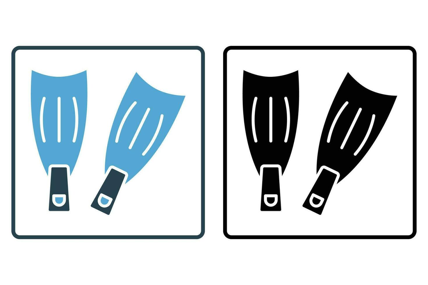 palmes icône. icône en relation à plongée, été, natation. solide icône style conception. Facile vecteur conception modifiable