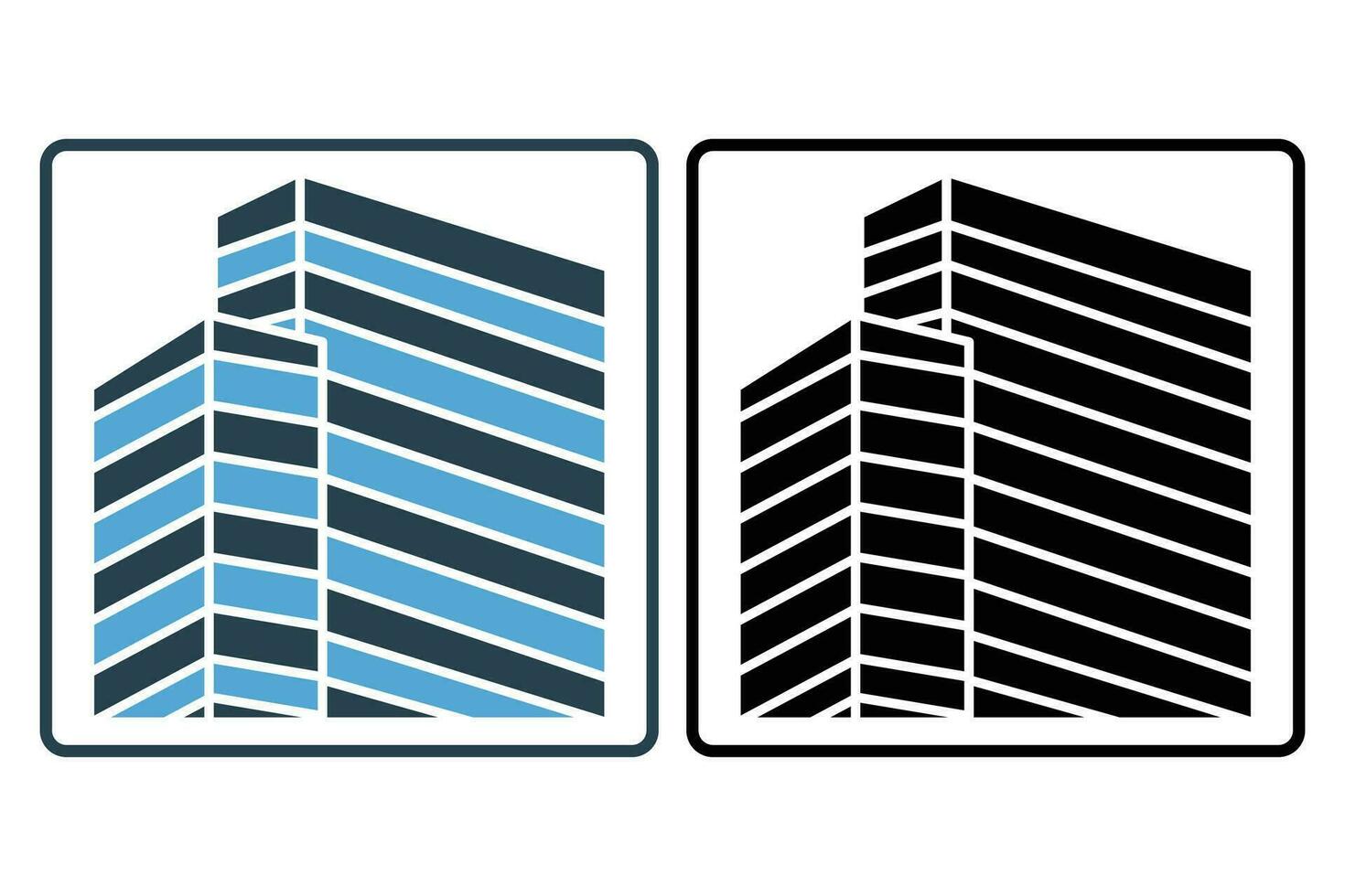 icône de gratte-ciel Bureau bâtiment. icône en relation à bâtiment, construction, lieu de travail. solide icône style. Facile vecteur conception modifiable