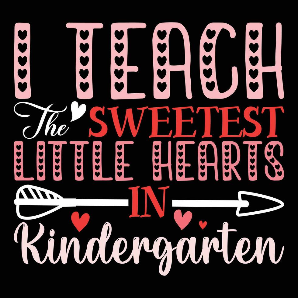 je enseigner le le plus doux peu cœurs dans Jardin d'enfants, content la Saint-Valentin journée vecteur