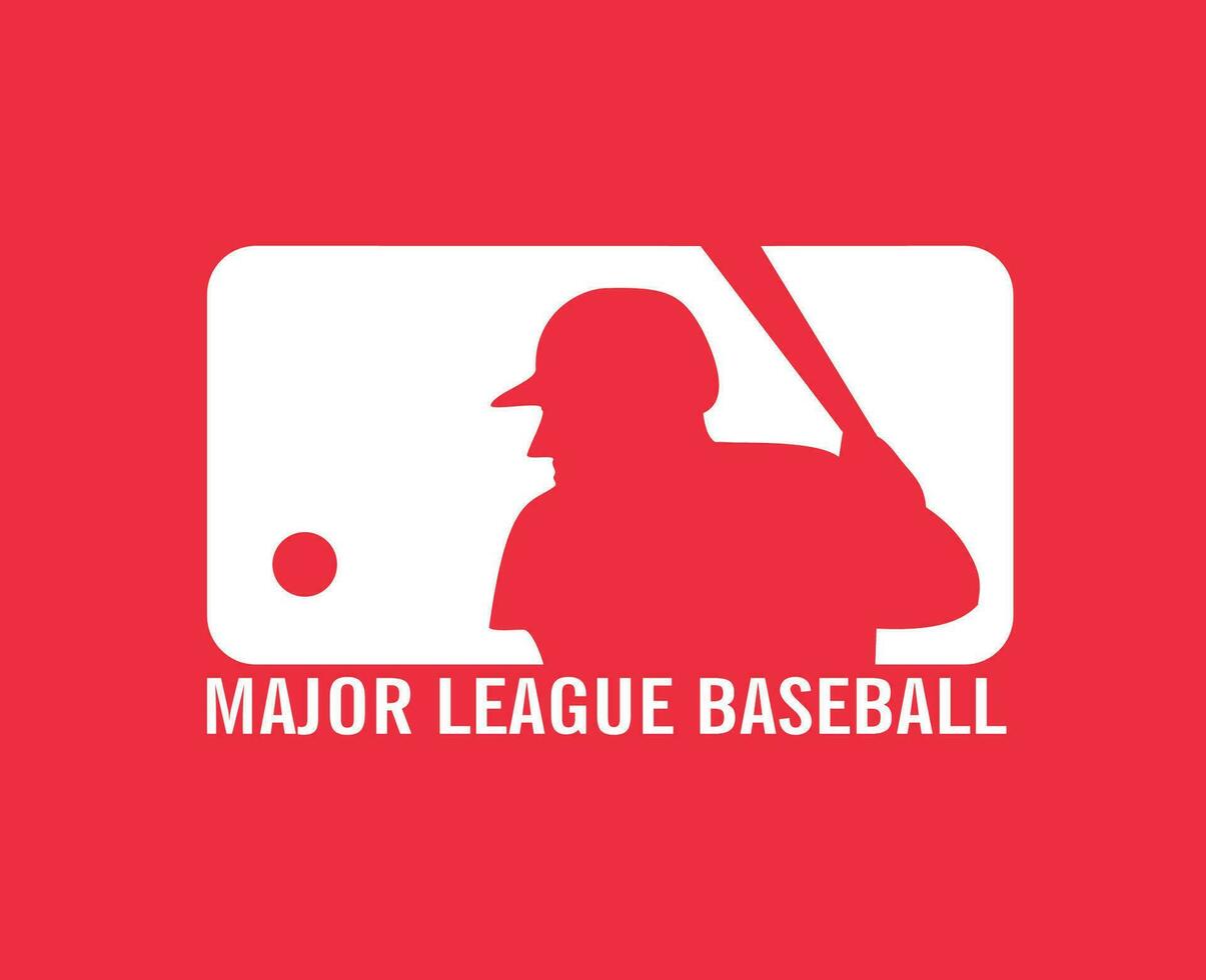 Majeur ligue base-ball logo blanc symbole abstrait conception vecteur illustration avec rouge Contexte