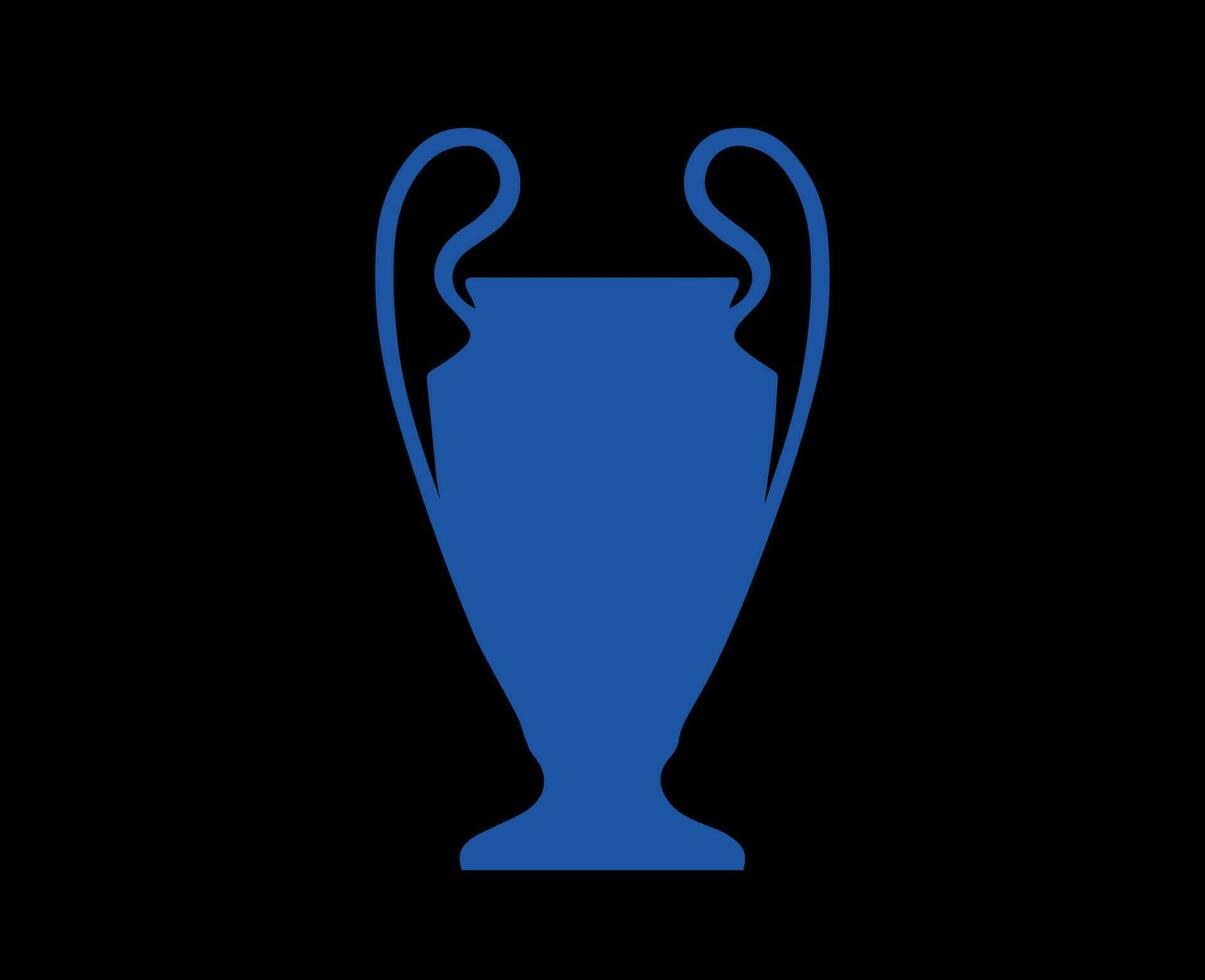 champions ligue trophée symbole bleu logo abstrait conception vecteur illustration avec noir Contexte