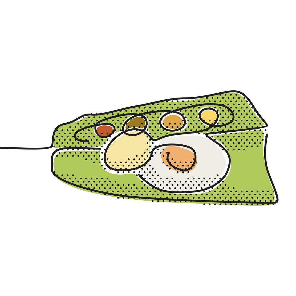 Kerala cuit riz repas aussi connu oonu et sadhya ou sadya. Kerala Festival onam spécial aliments. lignes et points illustration. vecteur