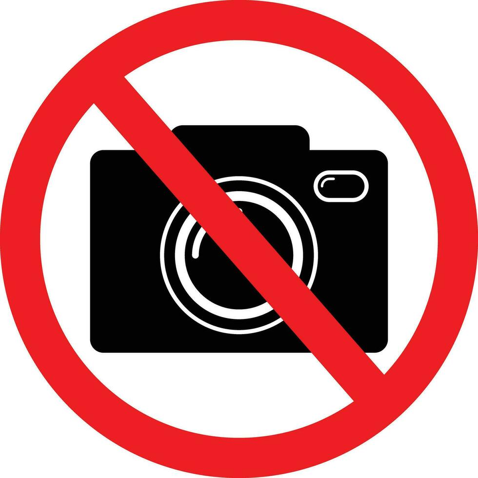 non prise des photos signe. la photographie interdiction signe vecteur