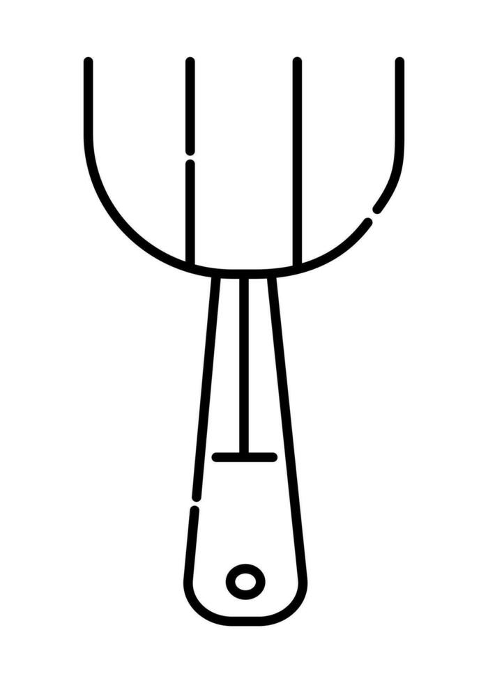 Facile fourchette noir et blanc vecteur ligne icône