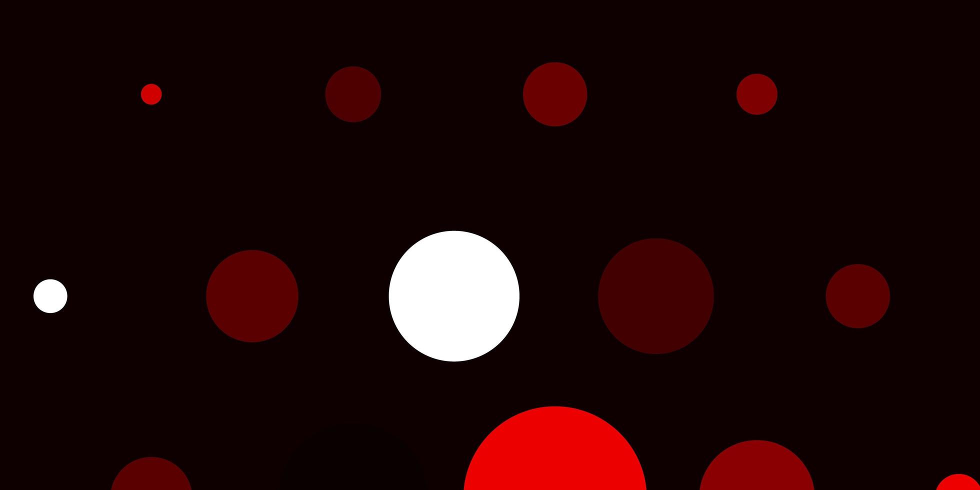 fond de vecteur rouge clair avec illustration de bulles avec ensemble de sphères abstraites colorées brillantes pour les brochures dépliants