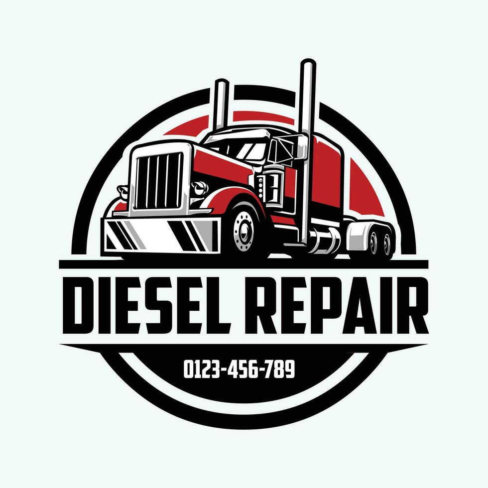 diesel réparation camionnage entreprise cirlce emblème logo isolé vecteur art illustration. meilleur pour camionnage en relation industrie