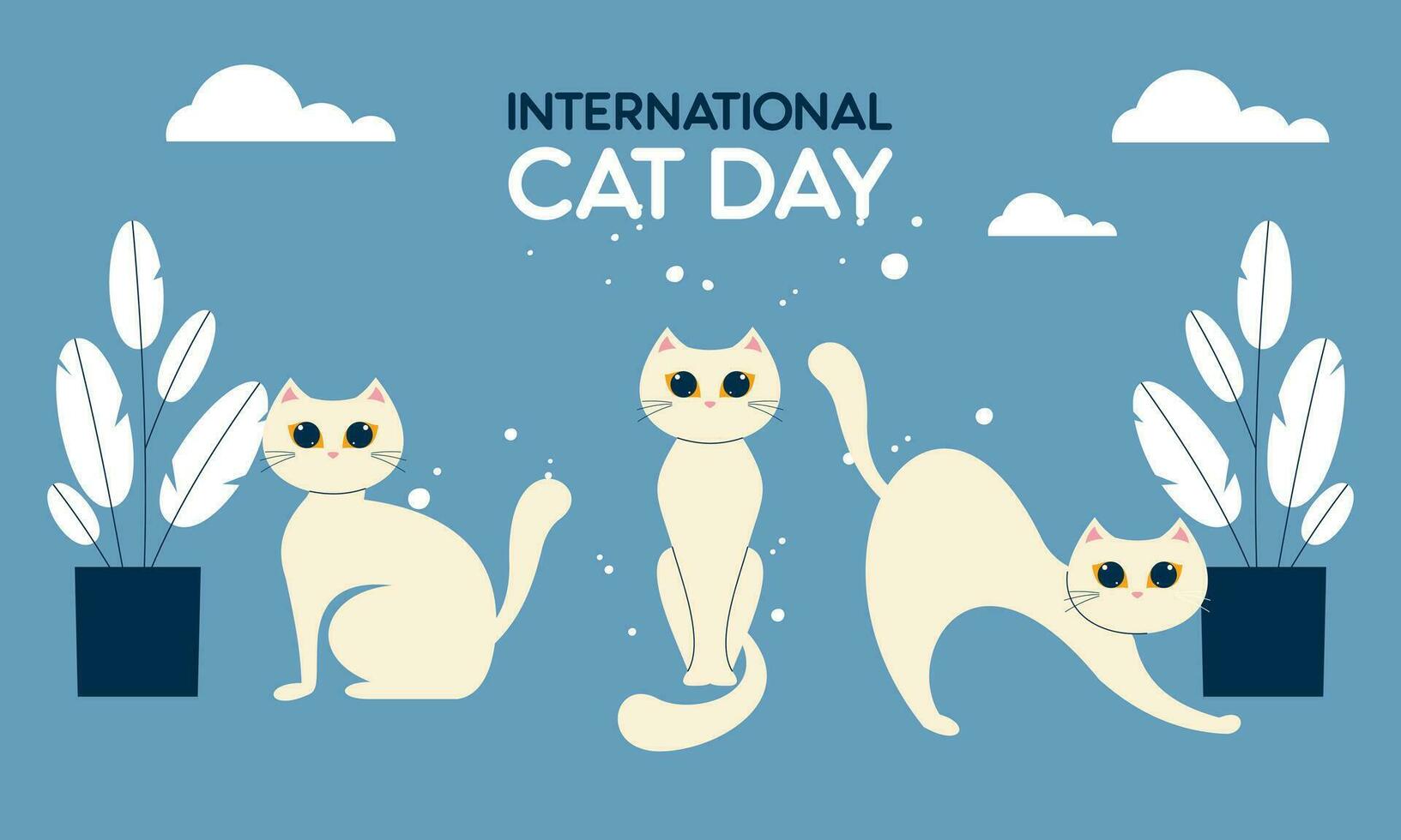plat international chat journée Contexte vecteur