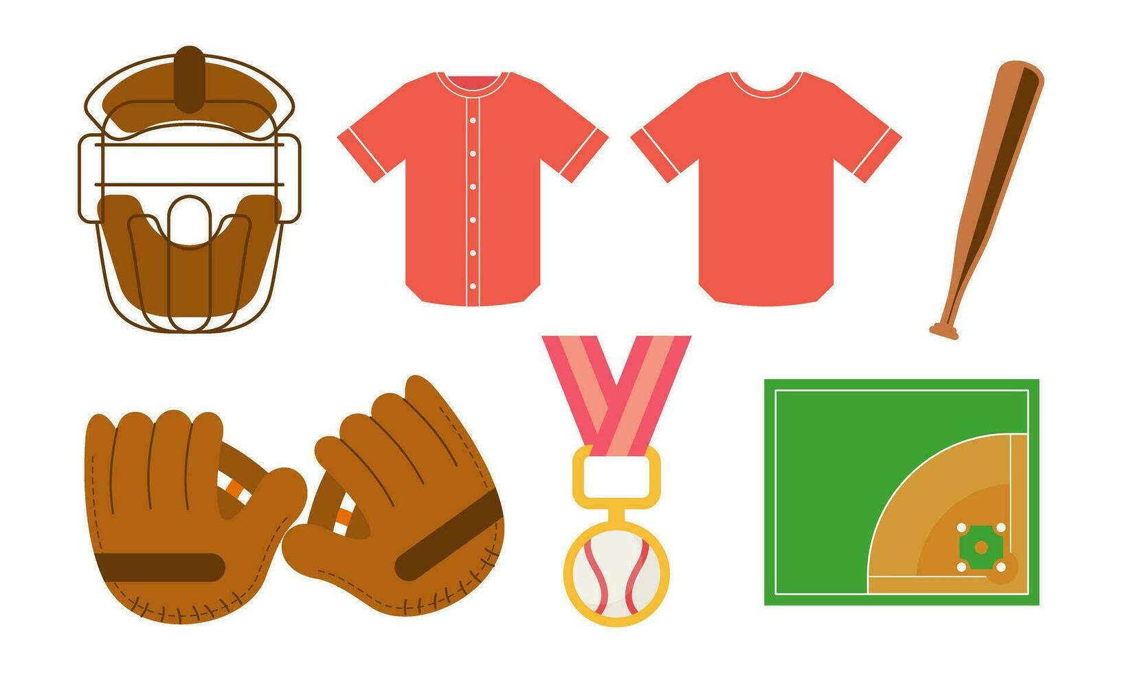 élément de base-ball capteurs tenue de sport et frappeurs base-ball pour compétition logo vecteur