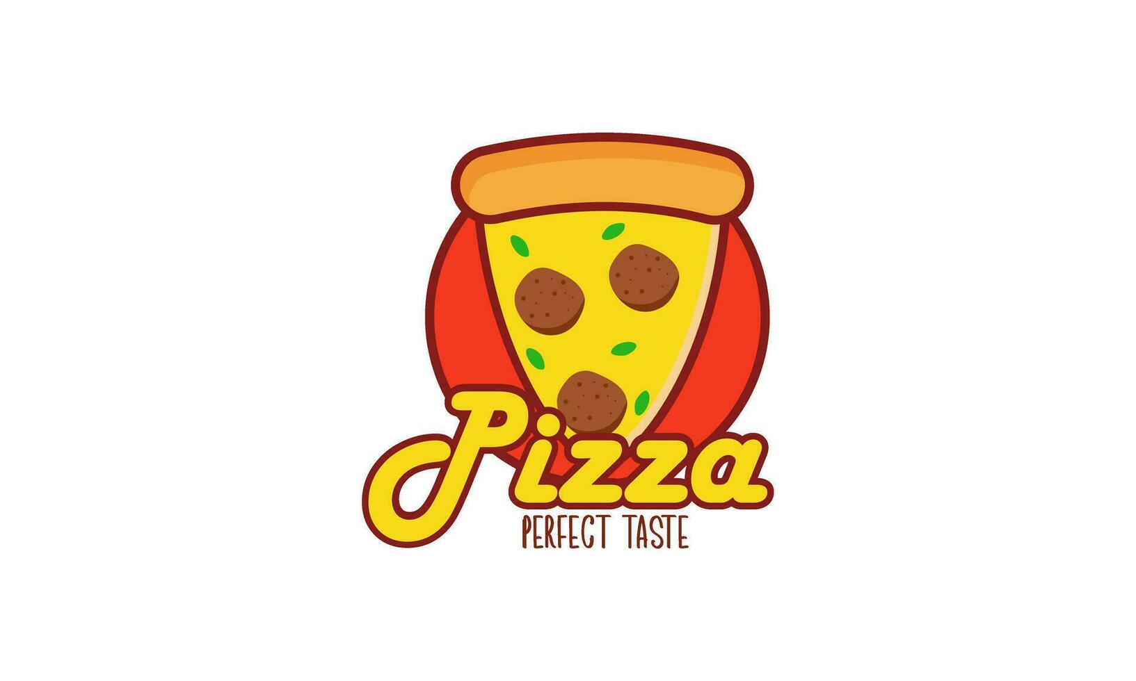 Pizza café logo emblème pour vite nourriture restaurant vecteur