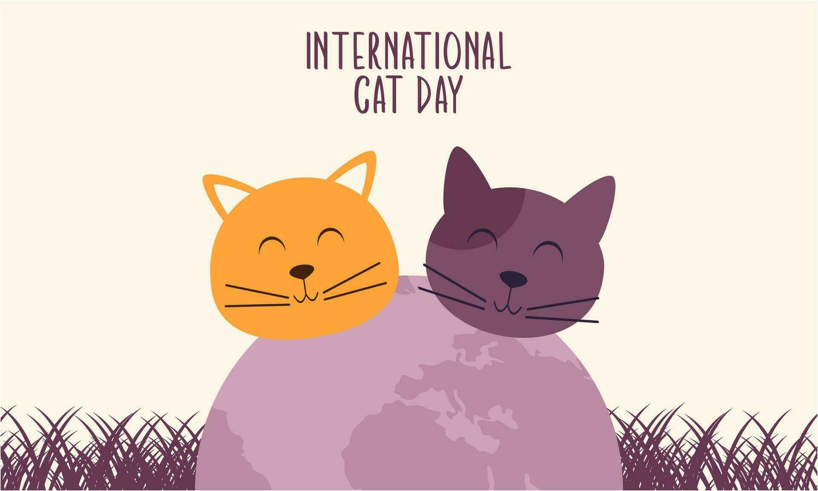 plat international chat journée Contexte vecteur