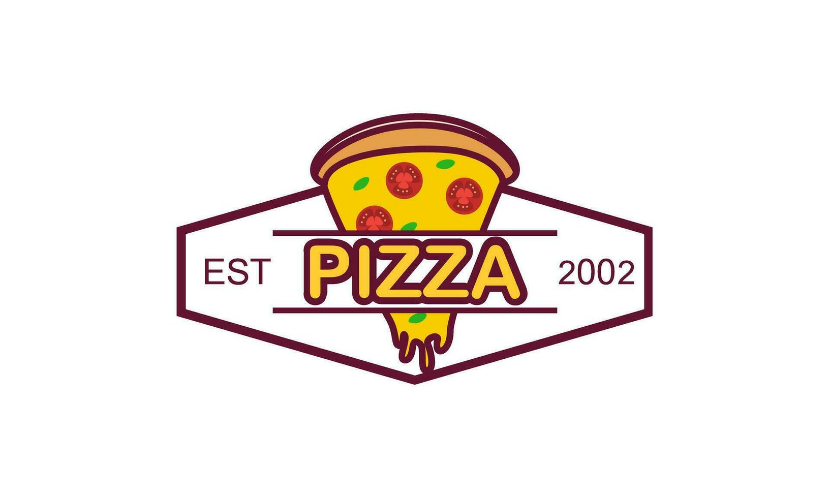 Pizza café logo emblème pour vite nourriture restaurant vecteur