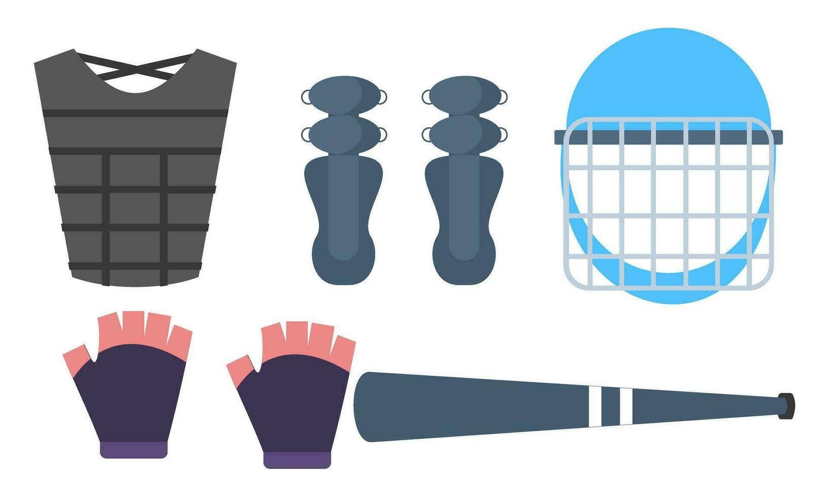 élément de base-ball capteurs tenue de sport et frappeurs base-ball pour compétition logo vecteur