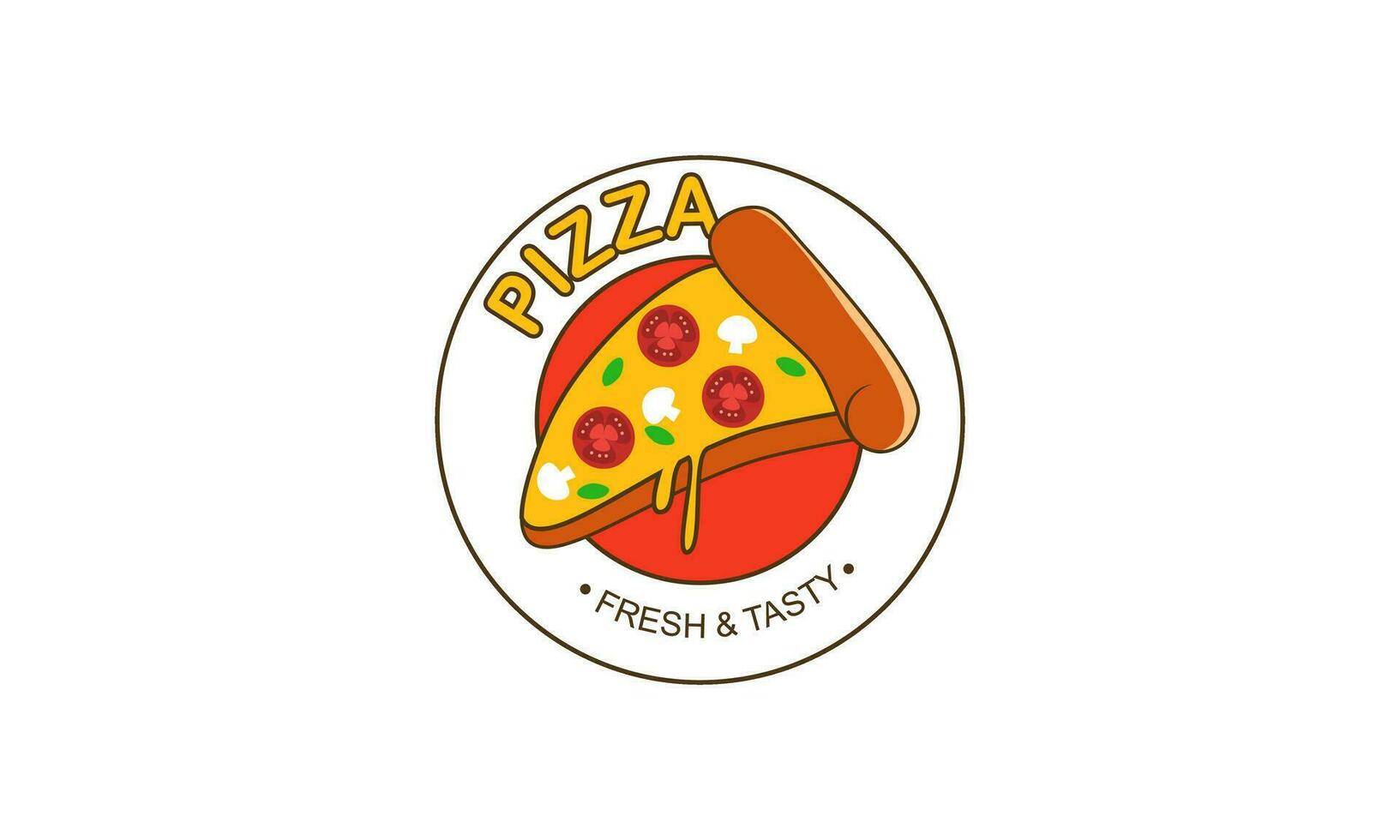 Pizza café logo emblème pour vite nourriture restaurant vecteur