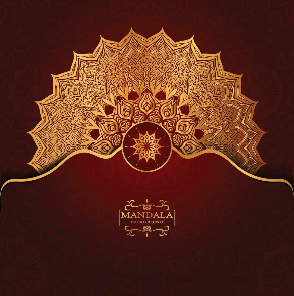 luxe or arabesque modèle dans mandala Contexte arabe islamique vecteur