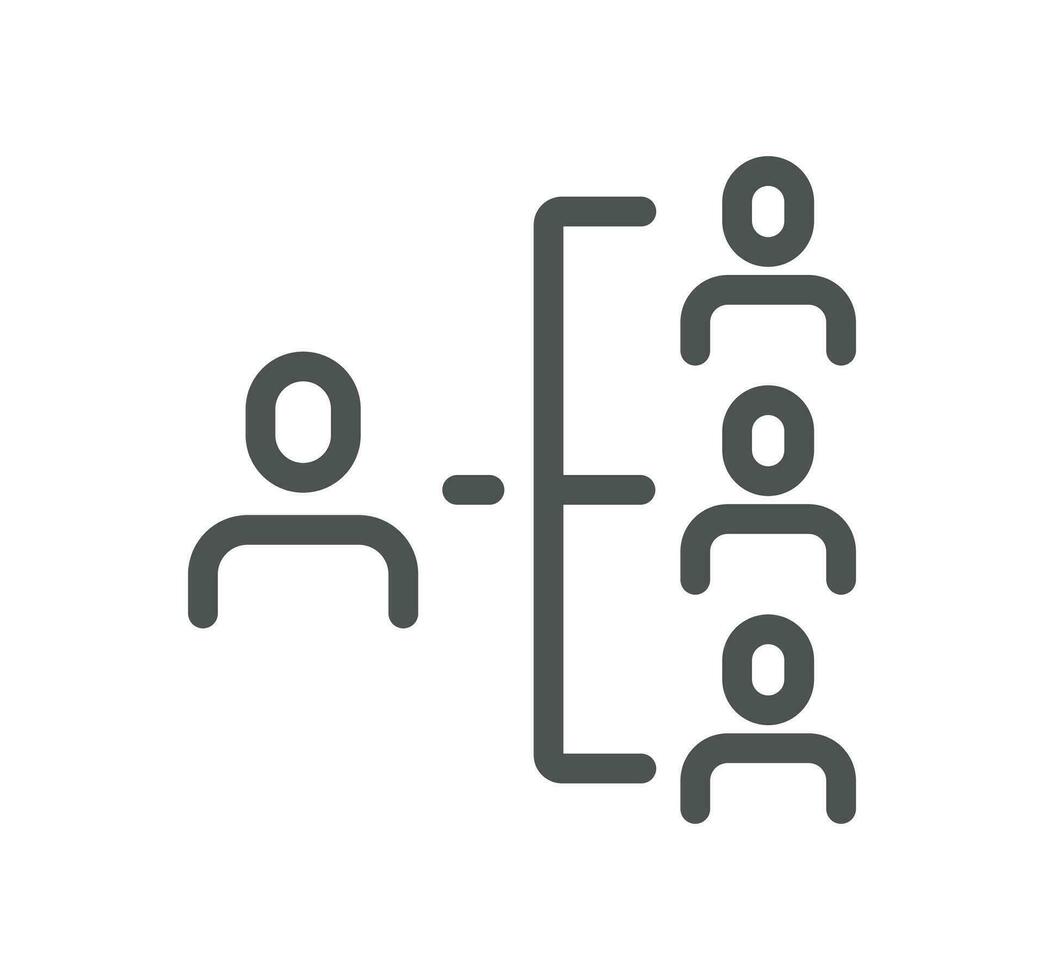 équipe travail en relation icône contour et linéaire vecteur. vecteur