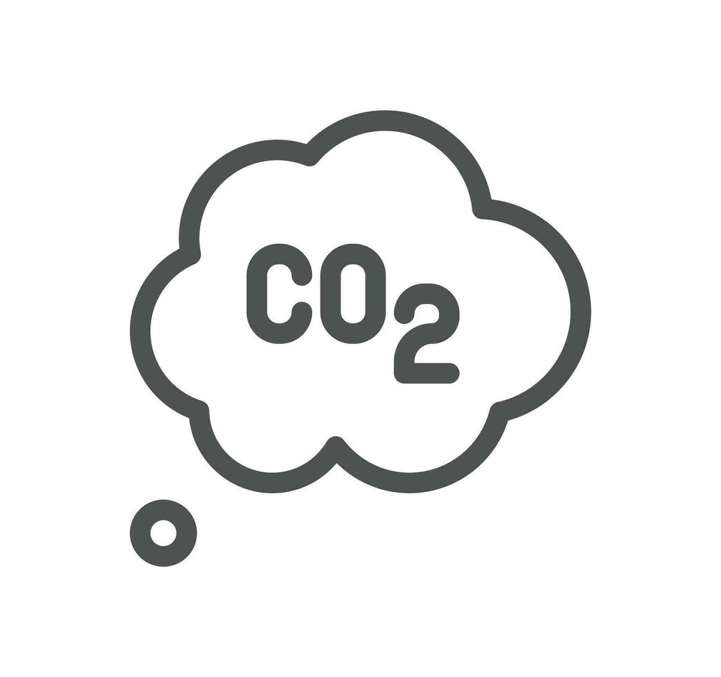 CO2 en relation icône contour et linéaire vecteur. vecteur