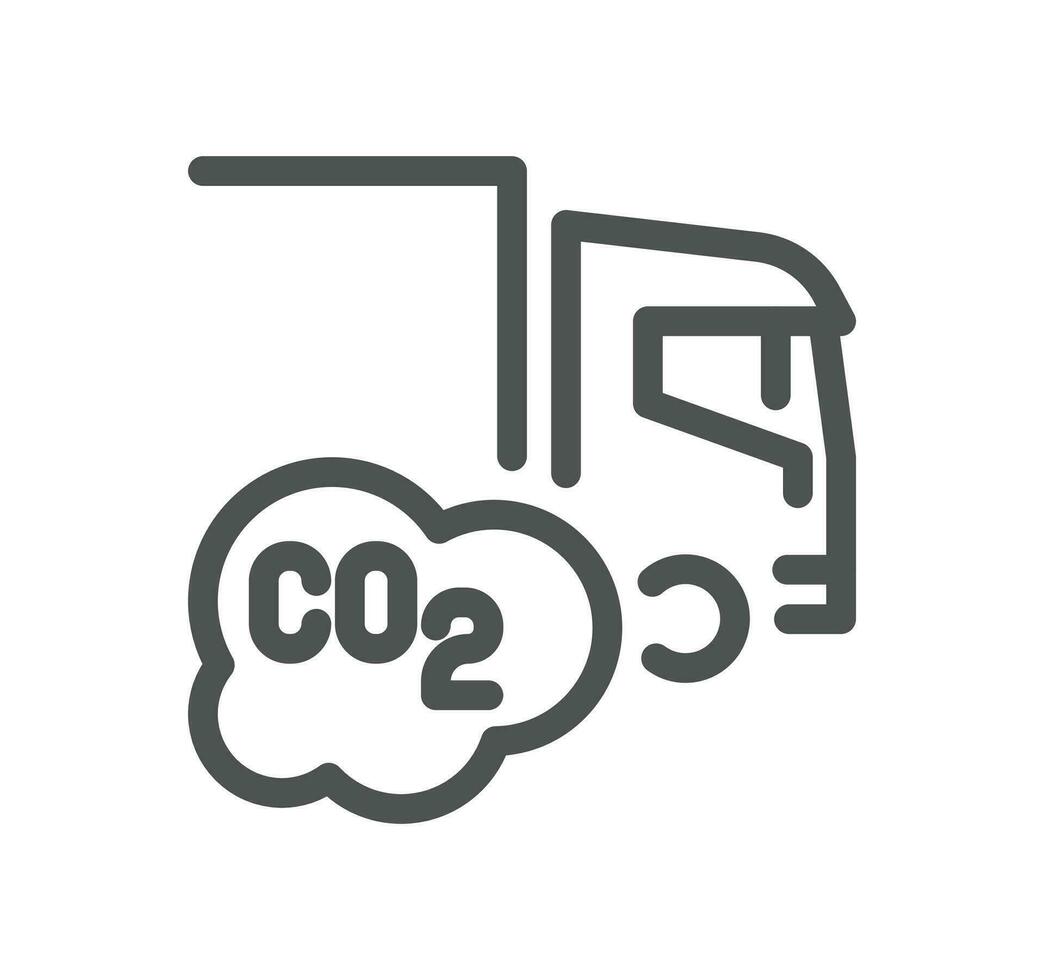 CO2 en relation icône contour et linéaire vecteur. vecteur