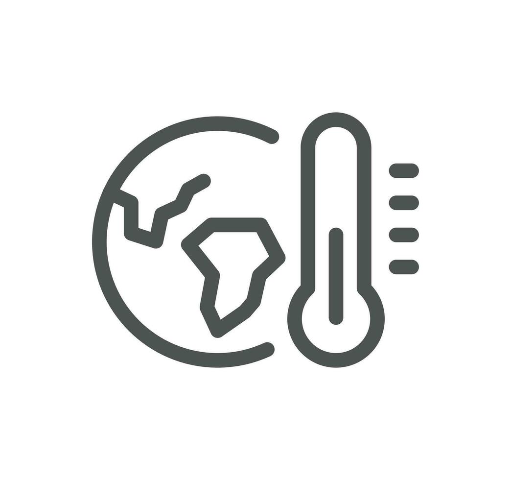 CO2 en relation icône contour et linéaire vecteur. vecteur