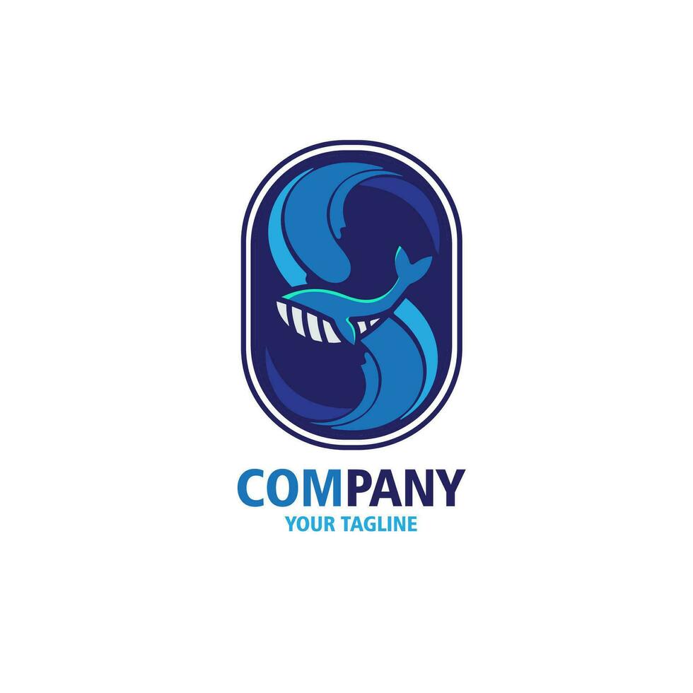 conception logo baleine vecteur illustration