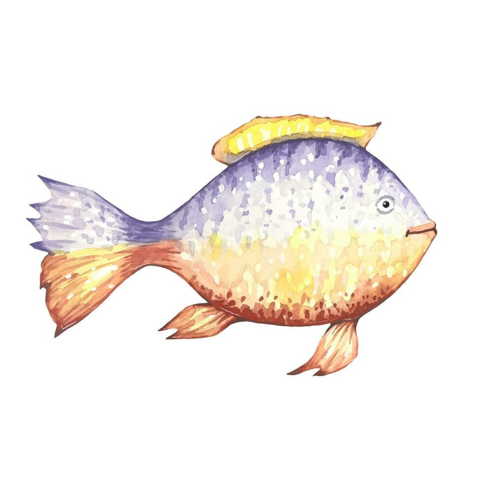 abstrait poisson, aquarelle illustration vecteur