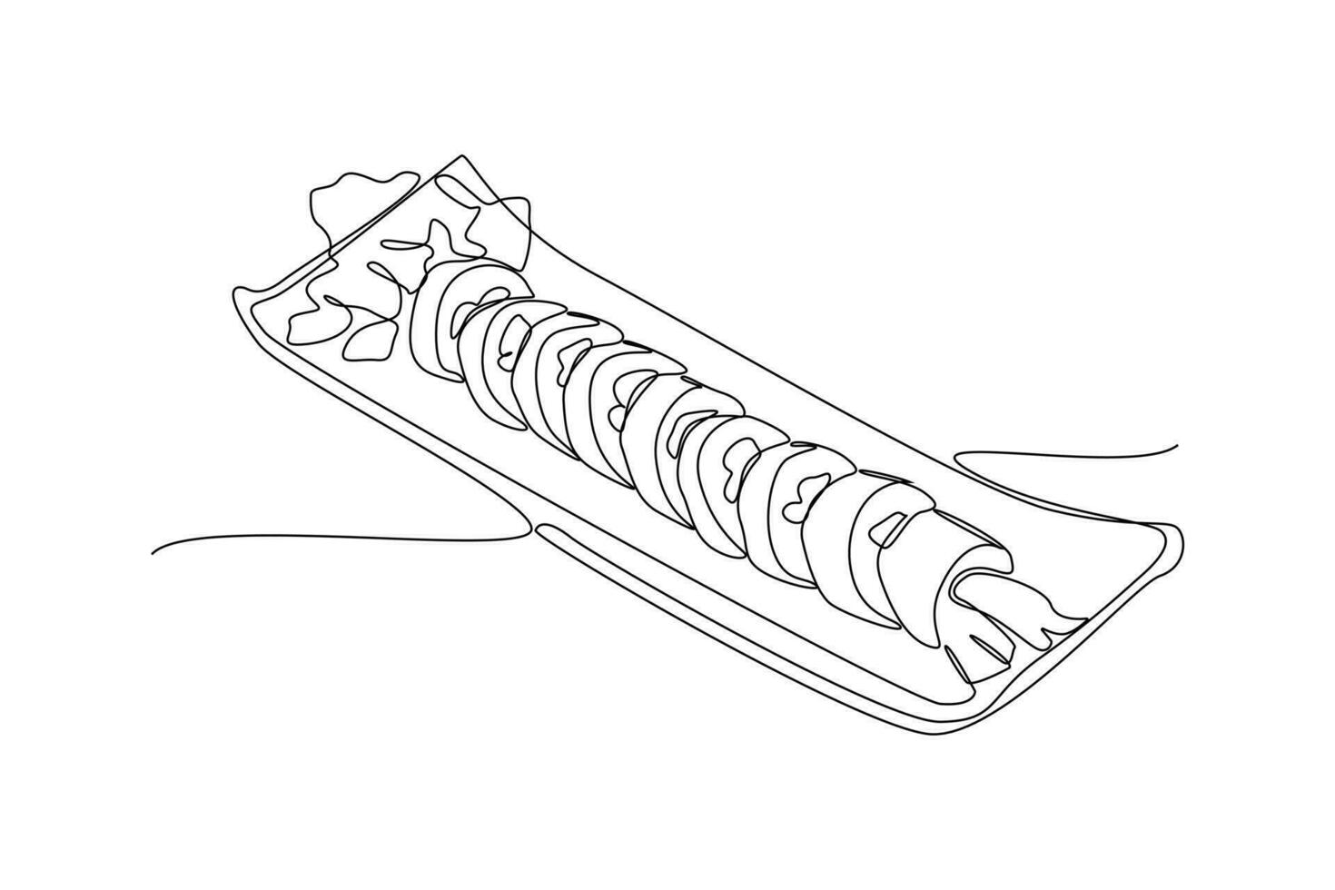 continu un ligne dessin coréen cuisine concept. Célibataire ligne dessiner conception vecteur graphique illustration.