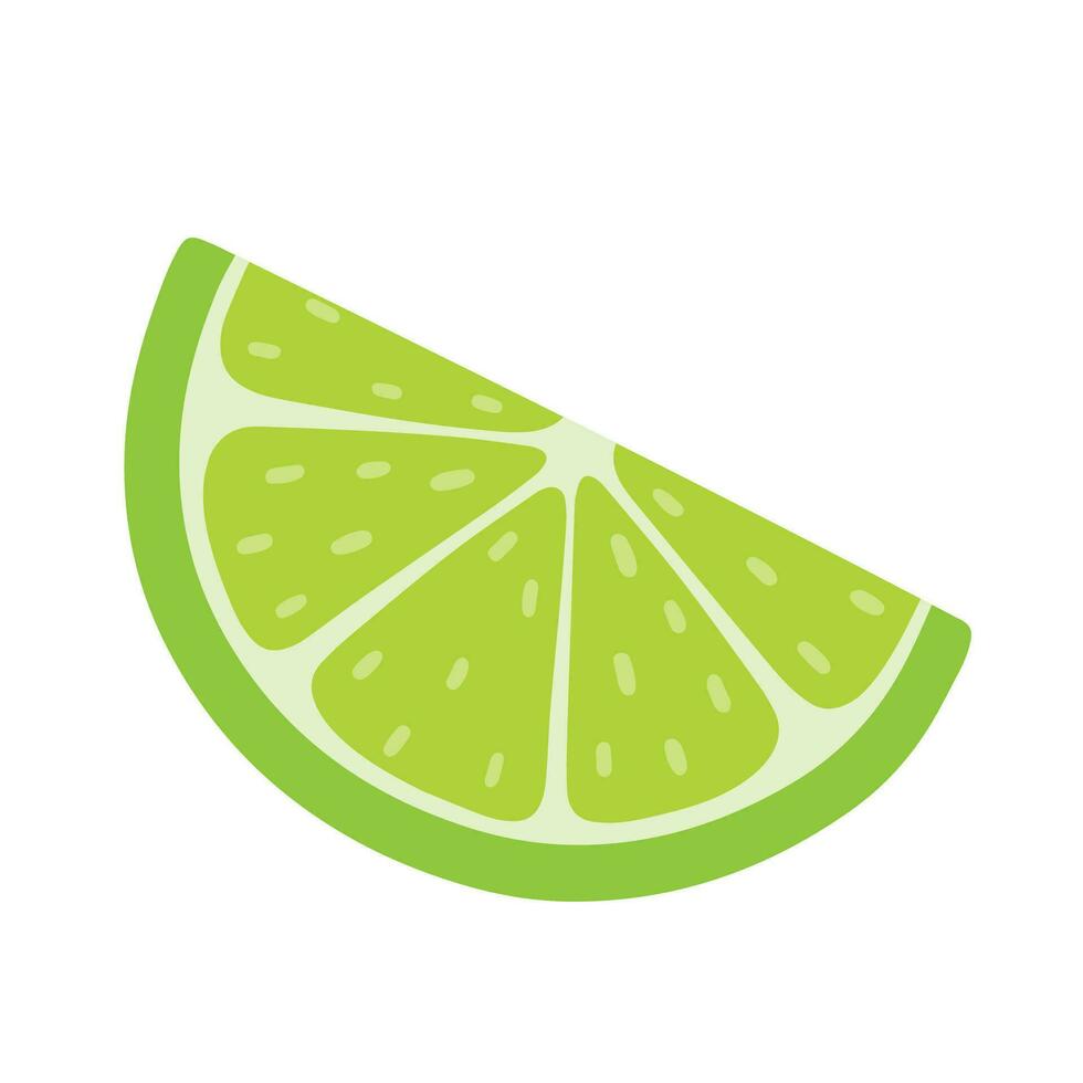 citron vert fruit tranche icône vecteur pour écraser et Mojito été boisson Ingrédients élément illustration