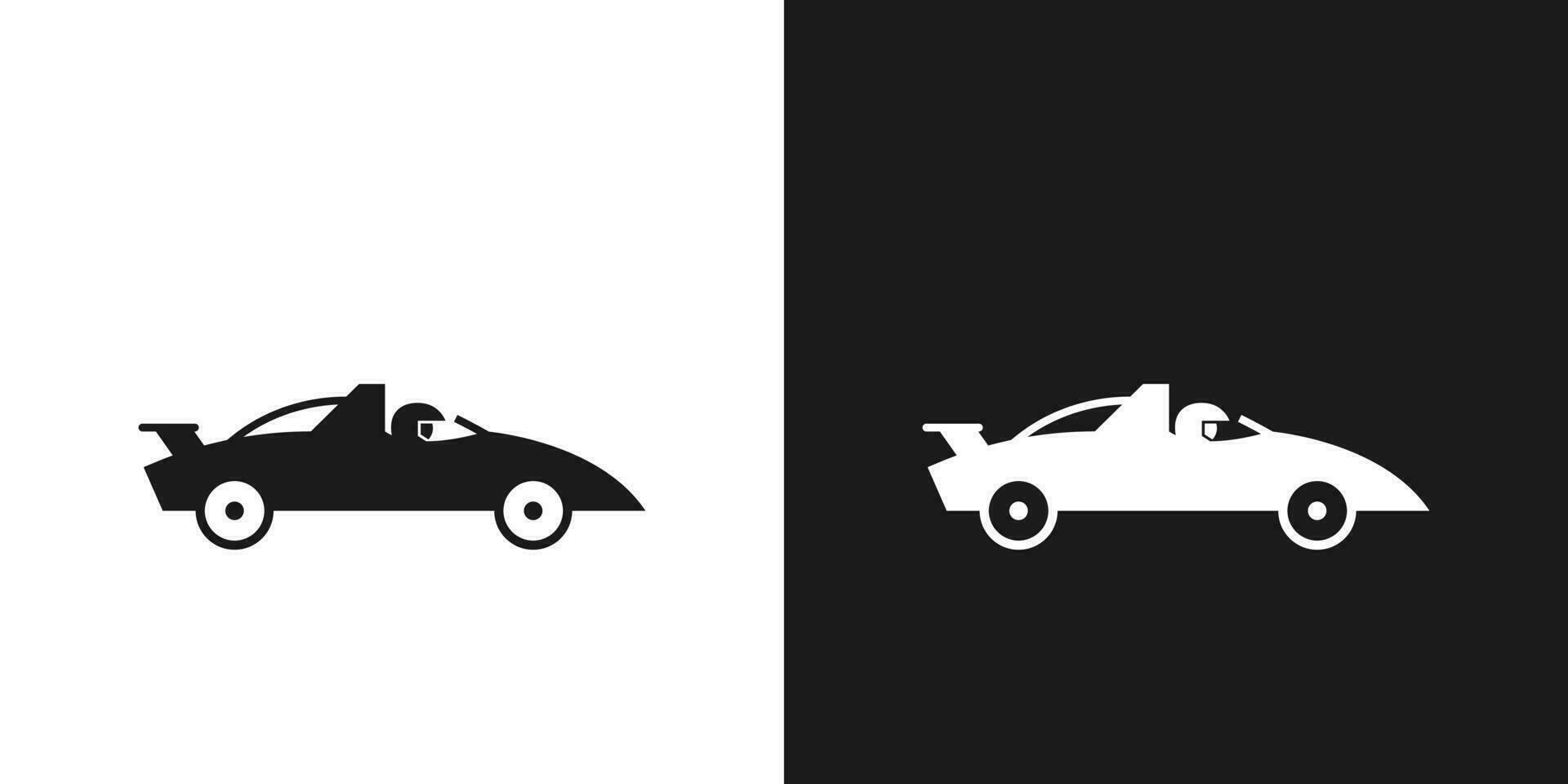 voiture courses icône pictogramme vecteur conception. bâton figure homme voiture courses vecteur icône signe symbole pictogramme