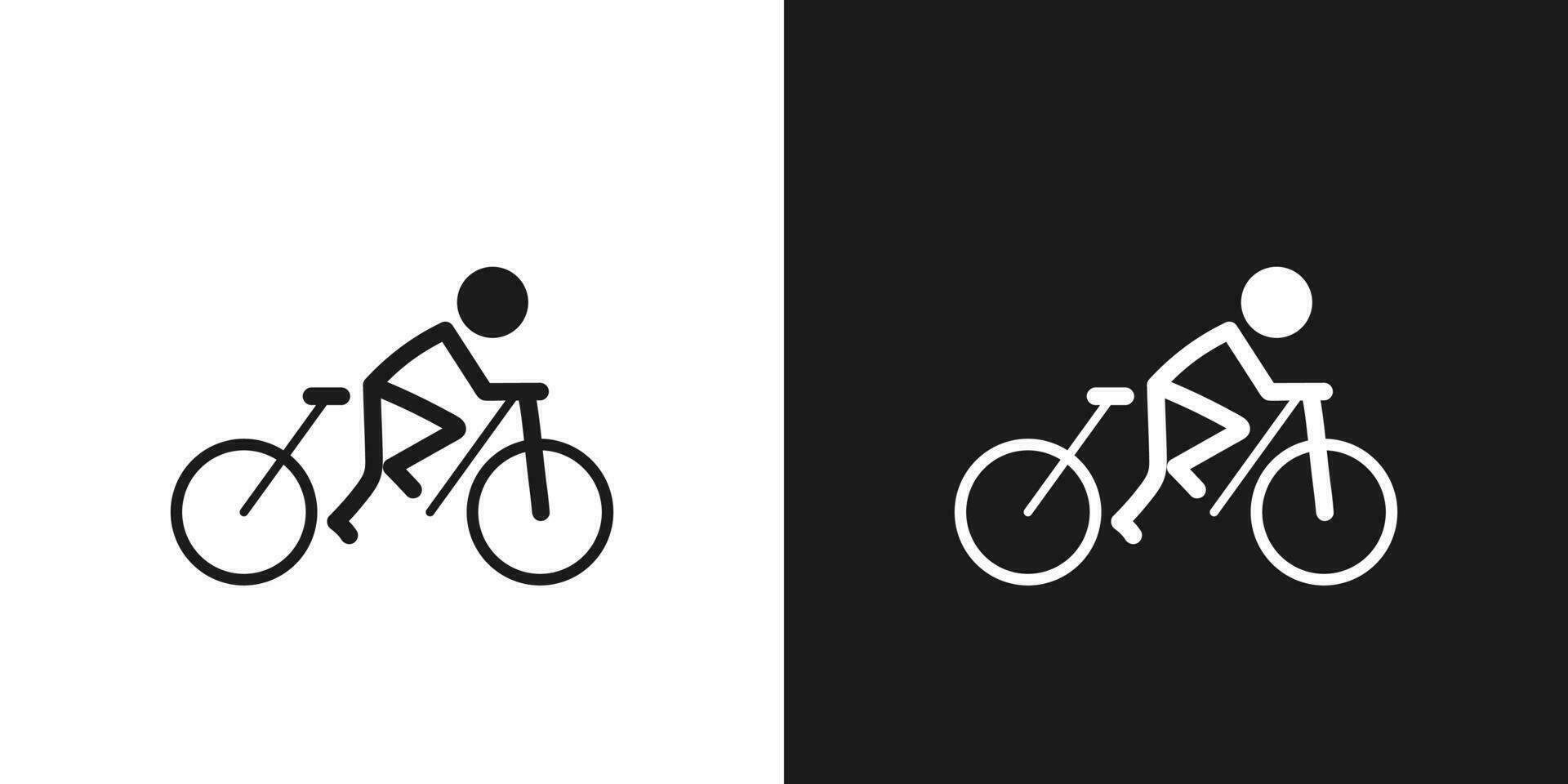 cyclisme icône pictogramme vecteur conception. bâton figure homme cycliste vecteur icône signe symbole pictogramme