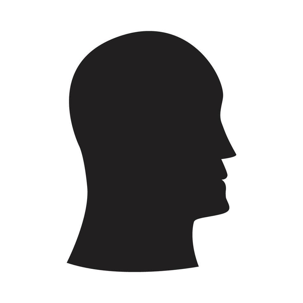silhouette de tête icône côté vue noir vecteur