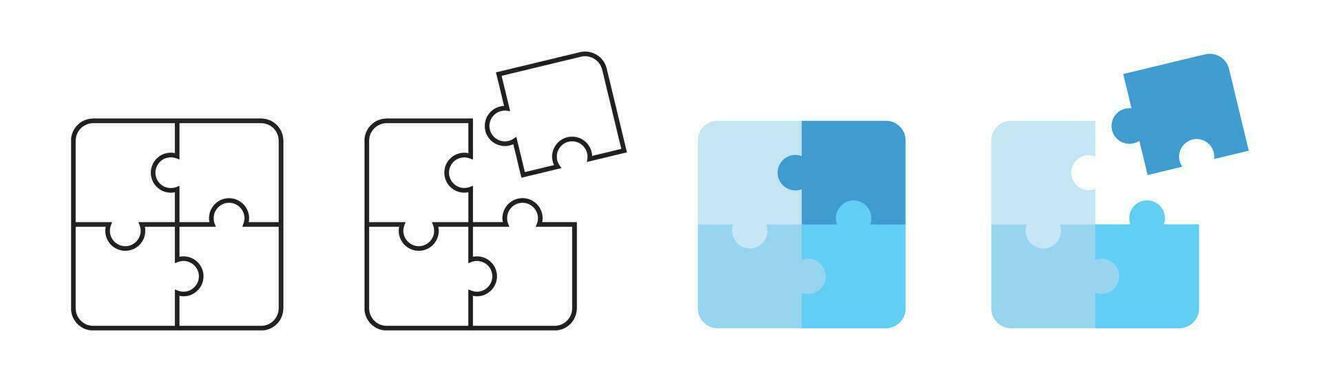 scie sauteuse puzzle icône idée travail en équipe et stratégie icône vecteur