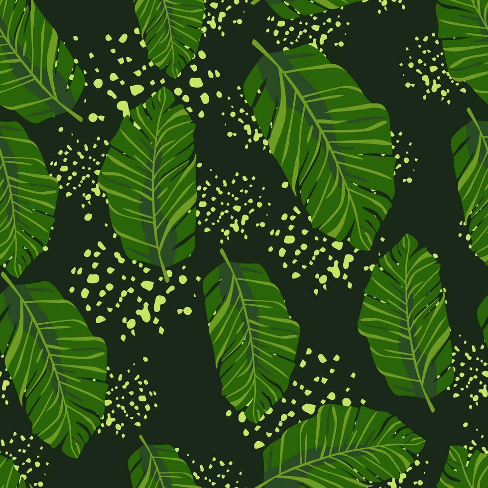 abstrait exotique plante sans couture modèle. botanique feuilles fond d'écran. tropical modèle toile de fond avec paume feuille et floral motifs. vecteur