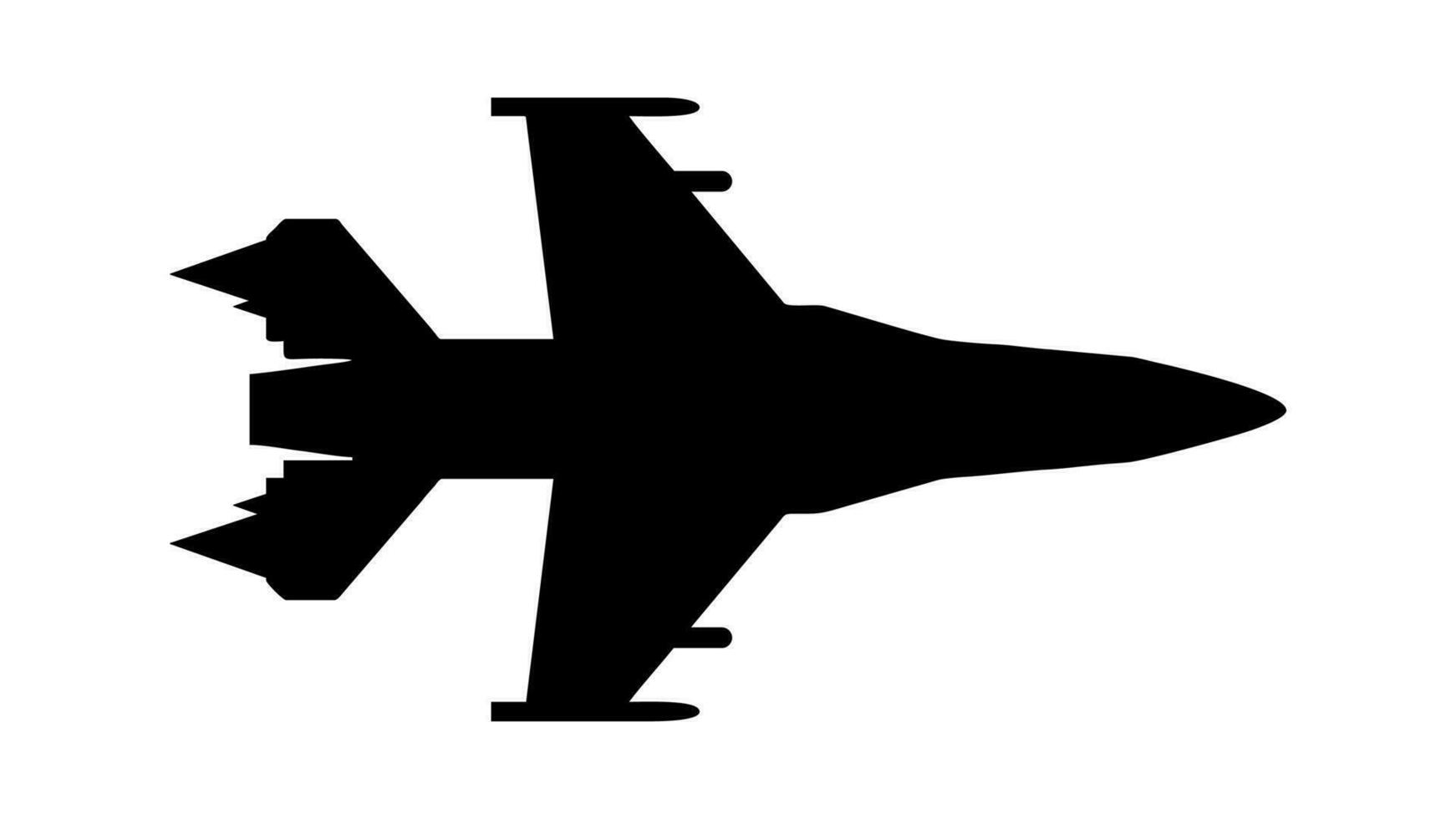 combattant jet silhouette noir icône conception vecteur illustration