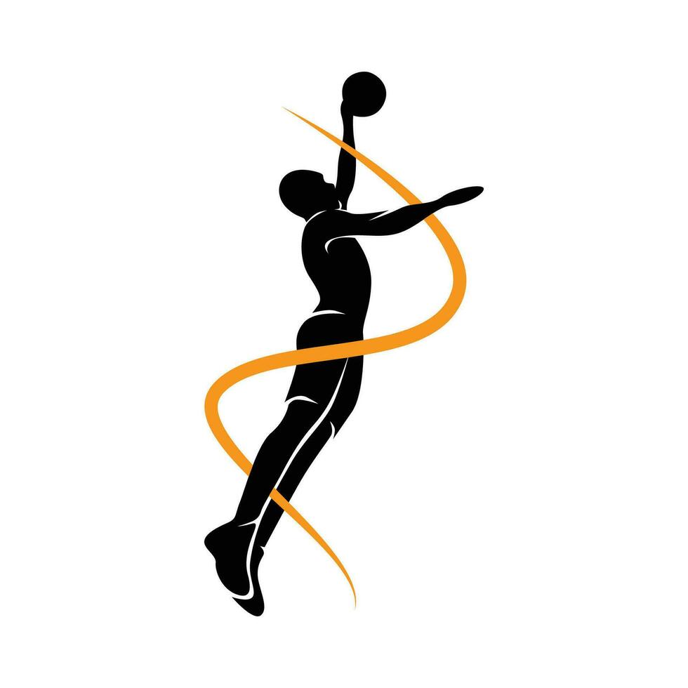 Facile moderne basketball joueur logo vecteur modèle
