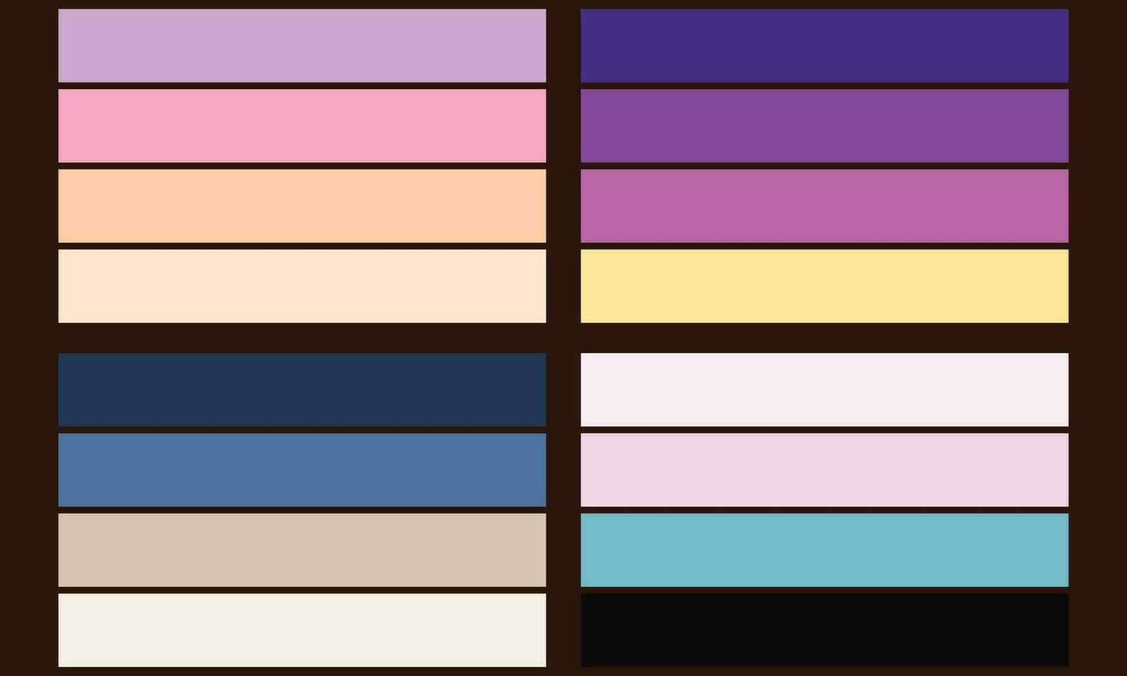 rétro Couleur paquet palettes illustration rétro ancien mocup modèle conception vecteur