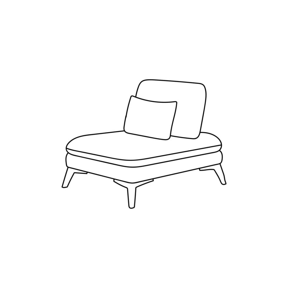 moderne chaise ligne simple, confortable salon chaise. intérieurs meubles logo, vecteur, icône, illustration vecteur