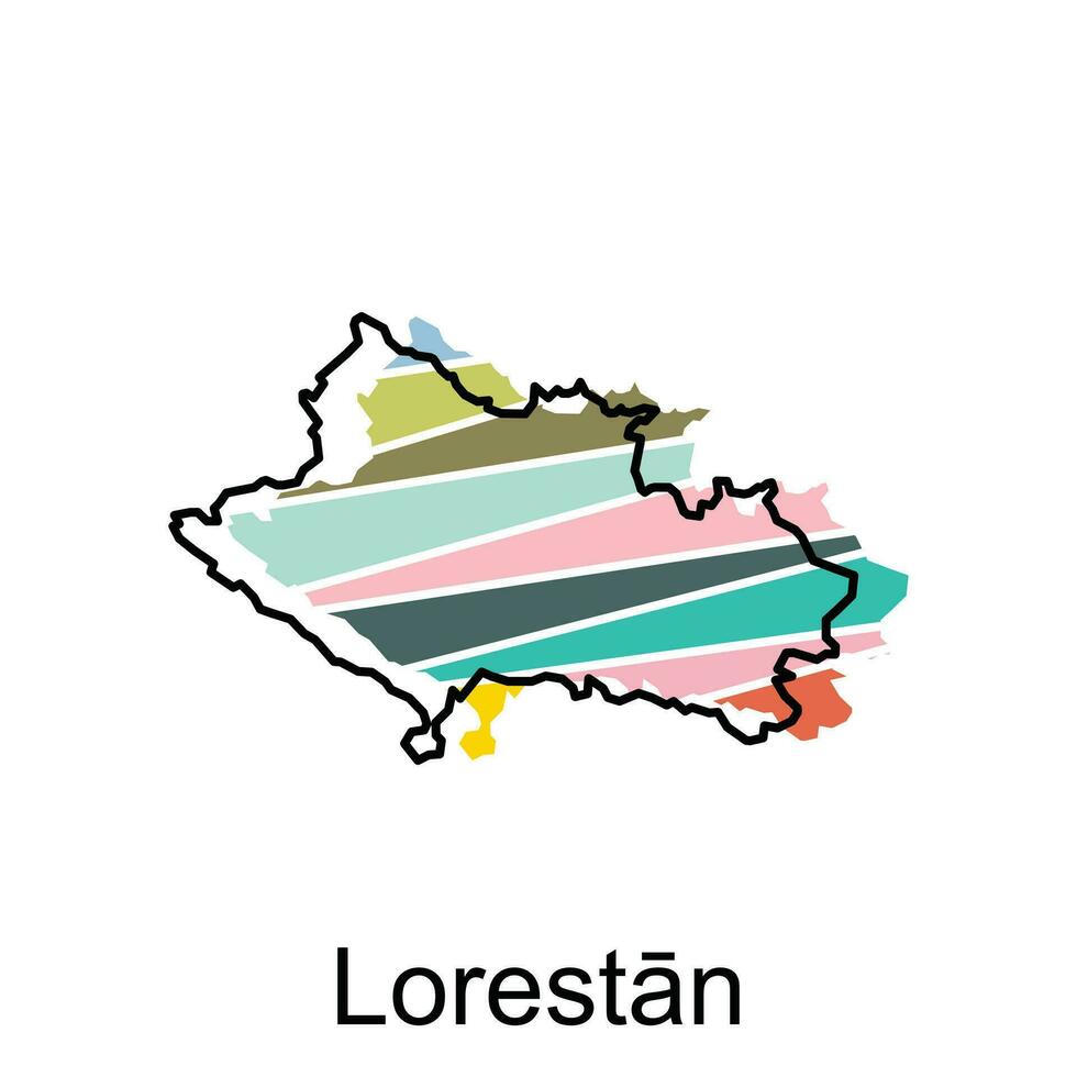 lorestan Souligné sur J'ai couru carte, illustration conception modèle vecteur