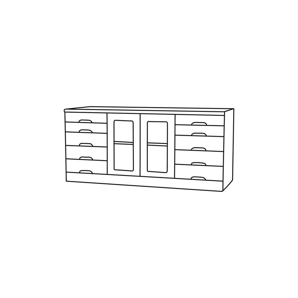 meubles étagère ligne Facile minimaliste logo, vecteur icône illustration conception modèle