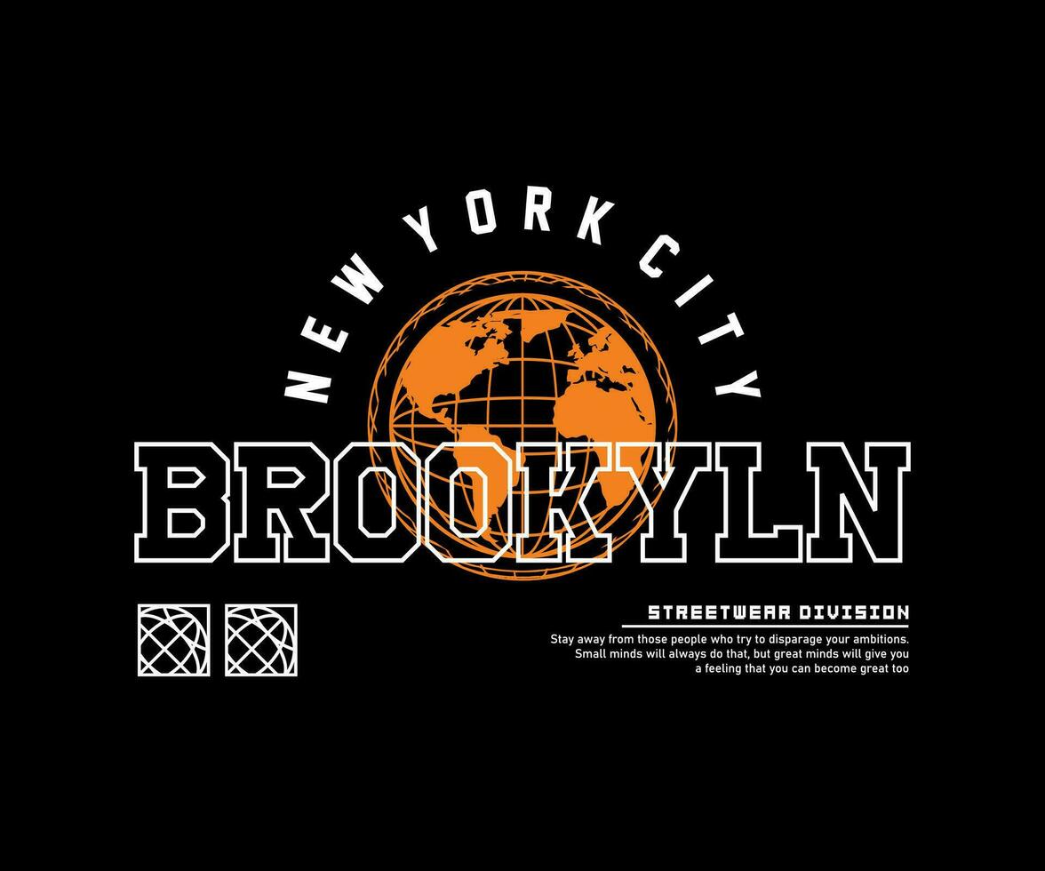 Brooklyn nyc slogan avec rétro style, graphique conception pour vêtement de rue et Urbain style t-shirts conception, sweats à capuche, etc vecteur