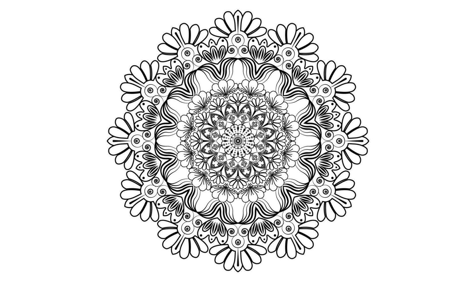 modèle de conception de fond de mandala floral vecteur